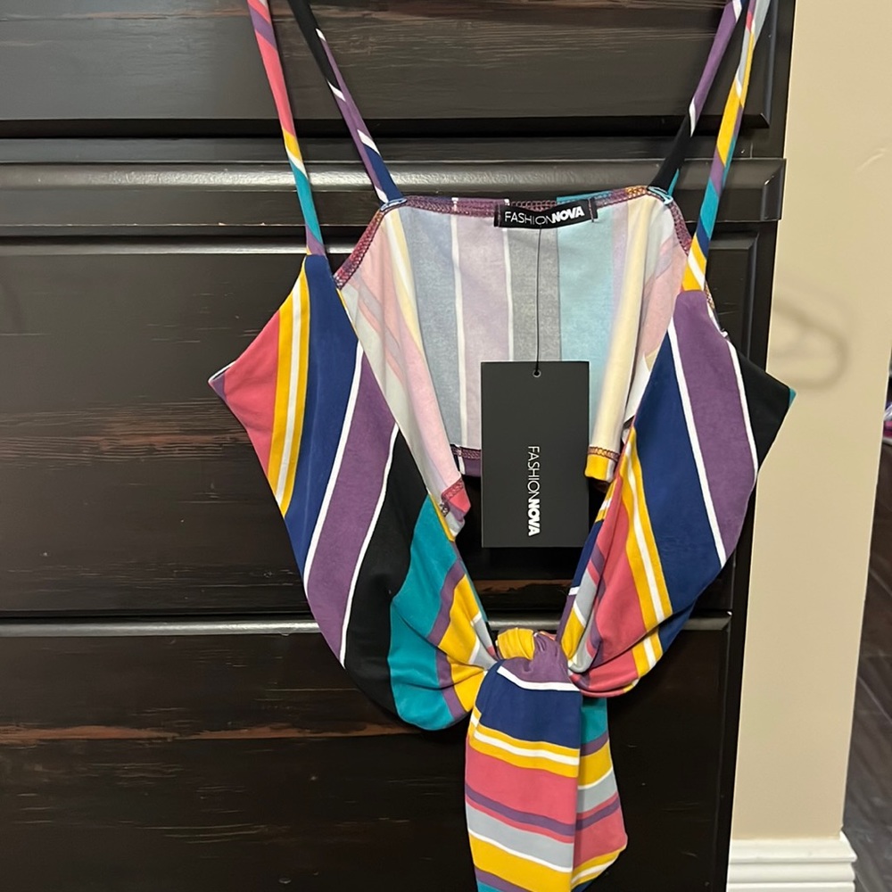 Women’s two piece stripped Fashion Nova set